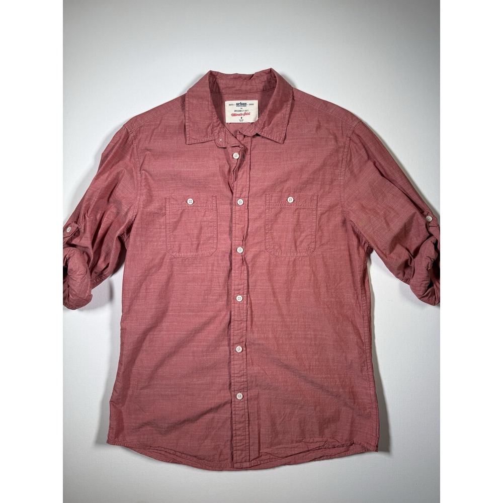 Urban Pipeline Ultimate Shirt Mens M Red Long Sleeve Casual Button Front Clasic